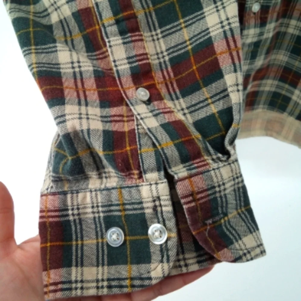 Ivy Crew Plaid 100% Cotton Red Green Men's Shirt XL Outdoors Hiking Camping